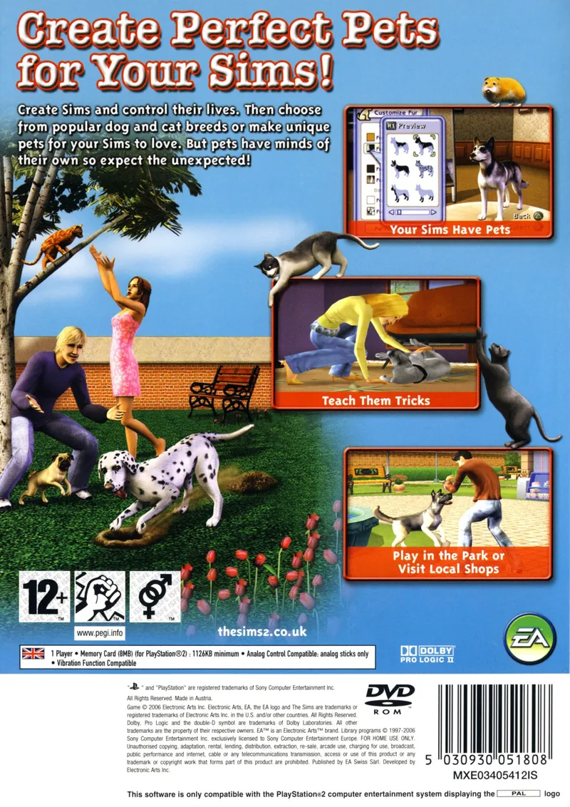The Sims 2: Pets box back