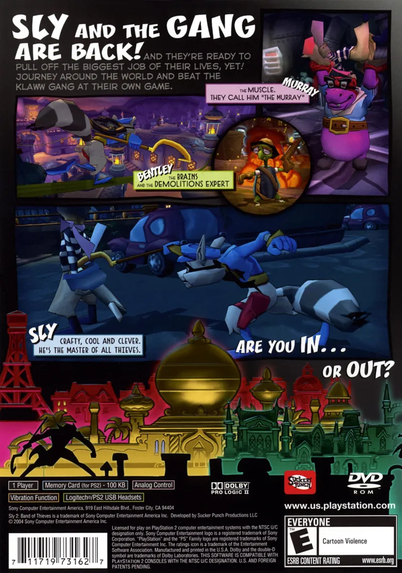 Sly 2: Band of Thieves box back