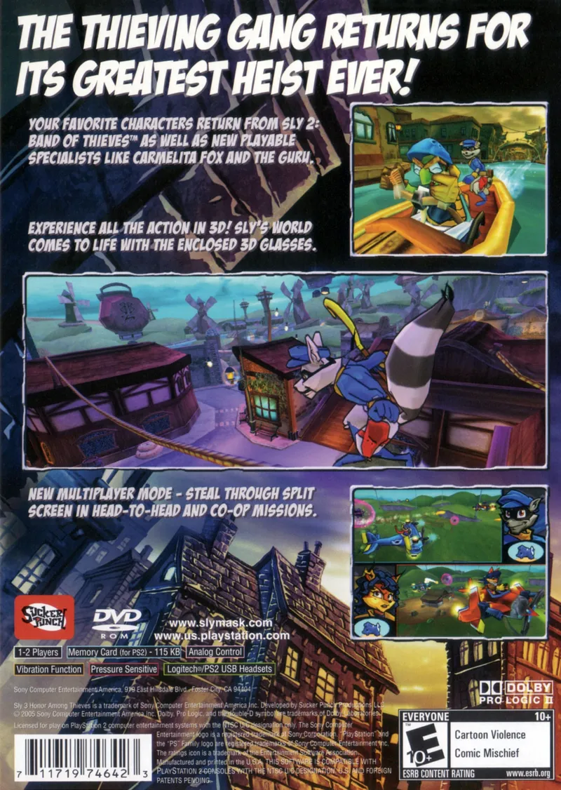 Sly 3: Honor Among Thieves box back