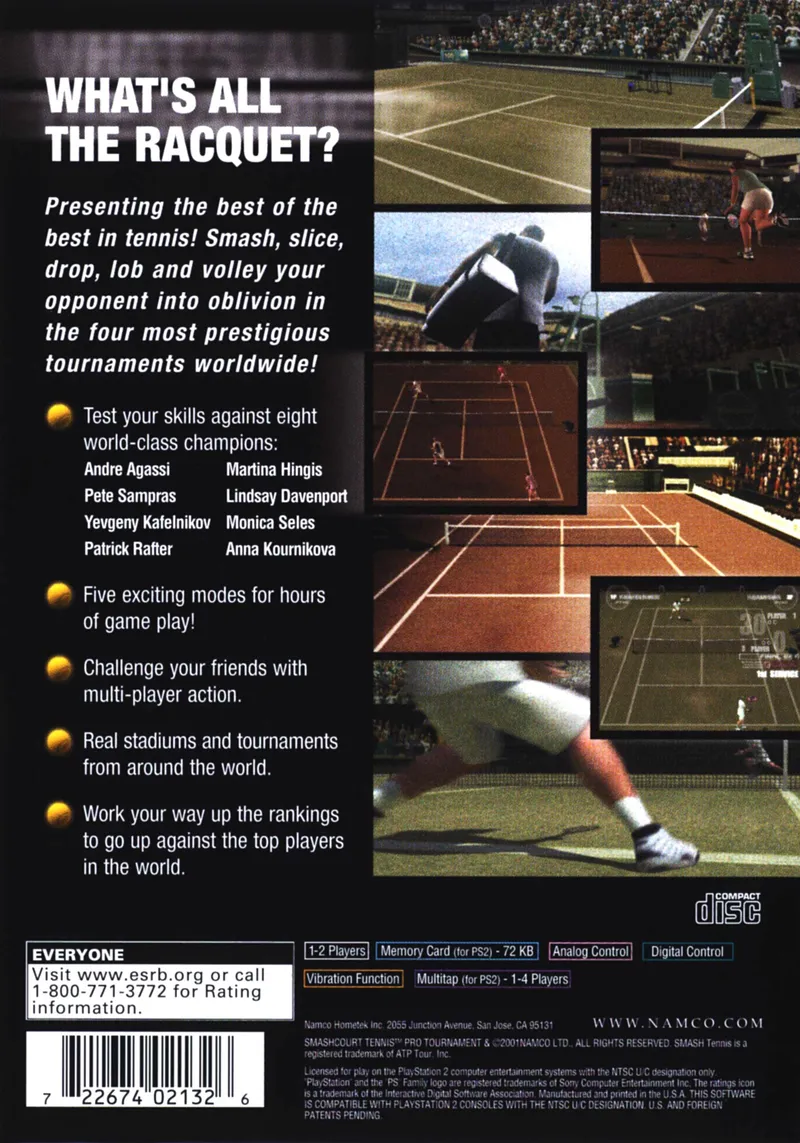 Smash Court Tennis Pro Tournament box back