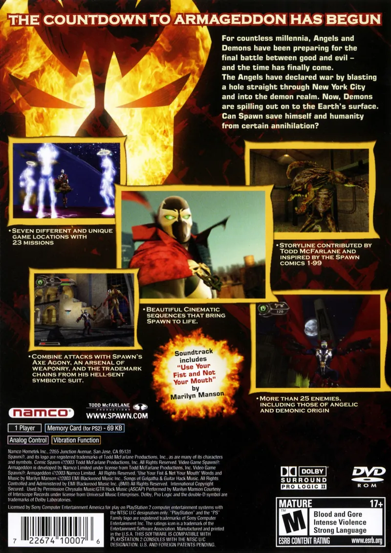 Spawn: Armageddon box back