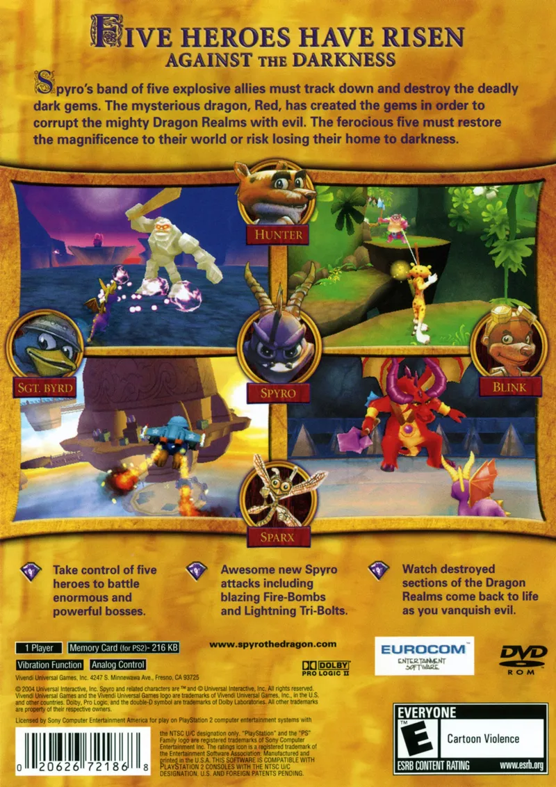 Spyro: A Hero's Tail box back