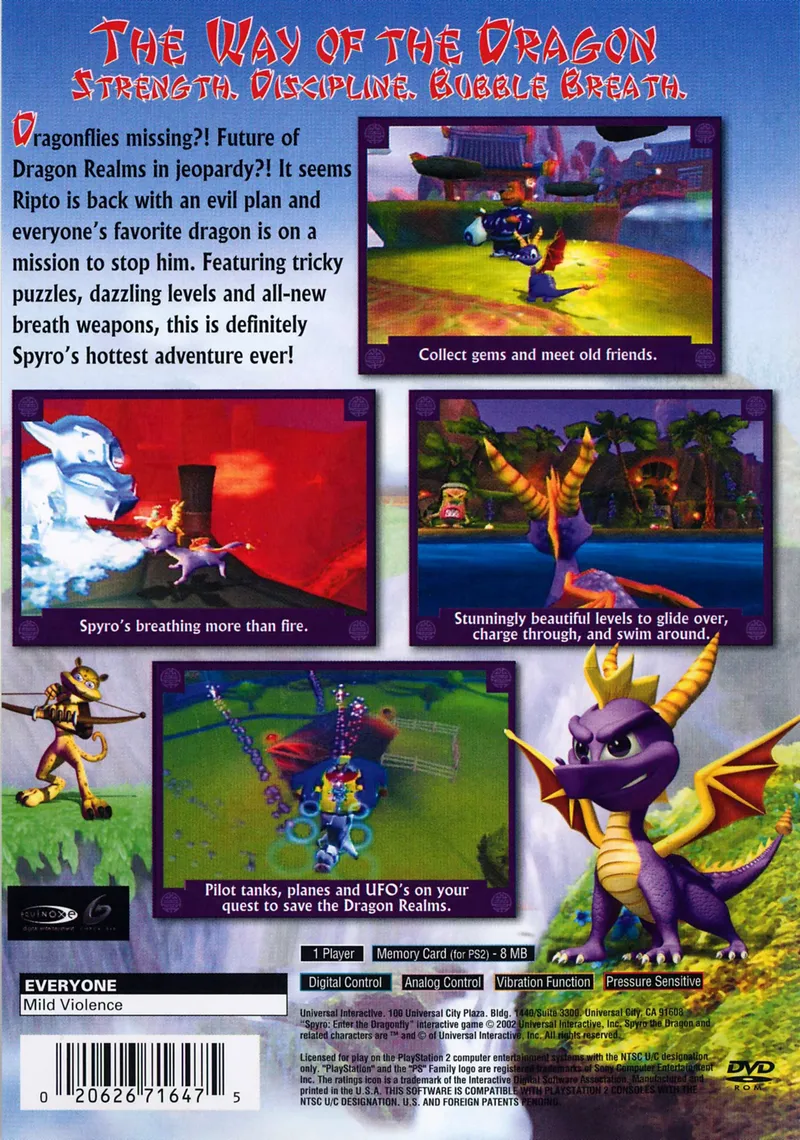 Spyro: Enter the Dragonfly box back