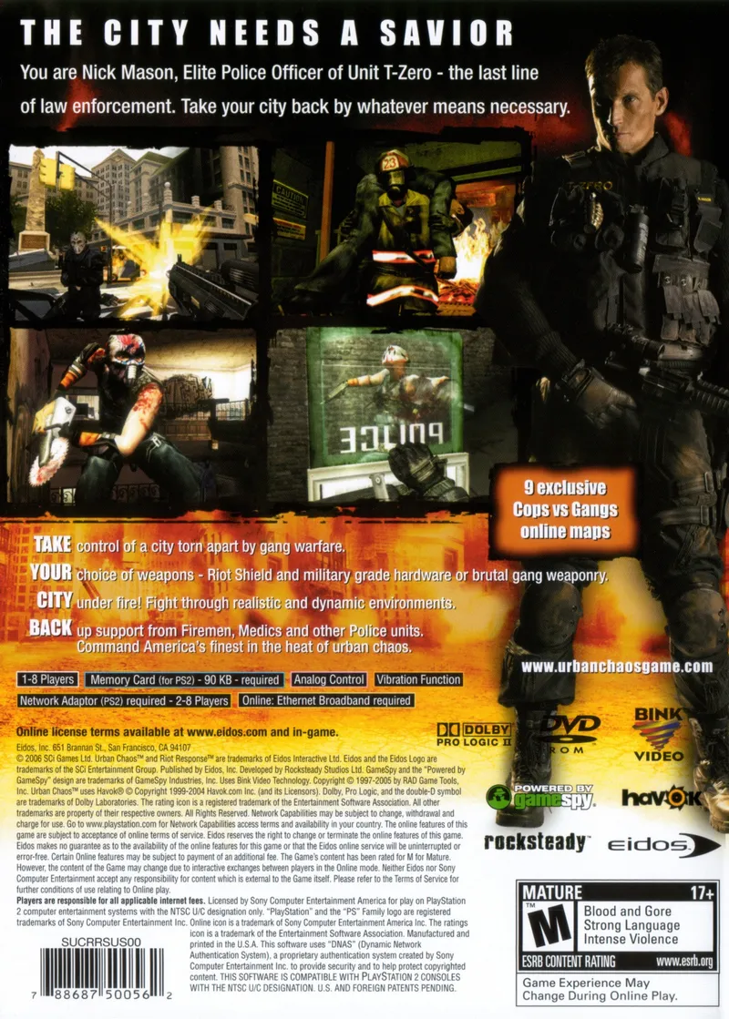Urban Chaos: Riot Response box back