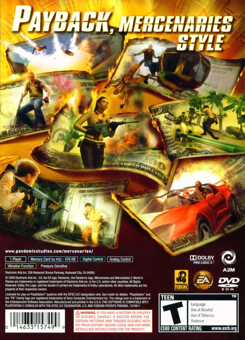 Mercenaries 2: World in Flames box back