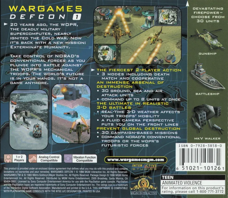 WarGames: DEFCON 1 box back