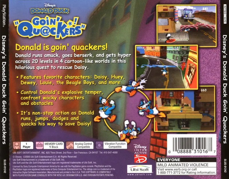 Disney's Donald Duck: Goin' Quackers box back