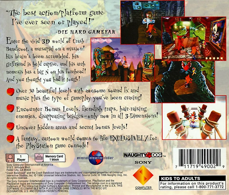 Crash Bandicoot box back