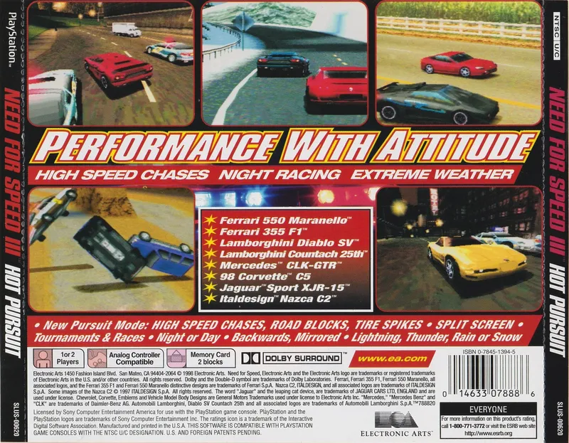 Need for Speed III: Hot Pursuit box back