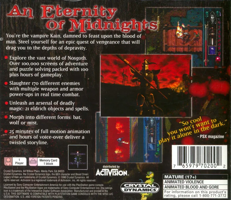 Blood Omen: Legacy of Kain box back
