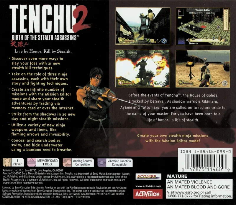 Tenchu 2: Birth of the Stealth Assassins box back