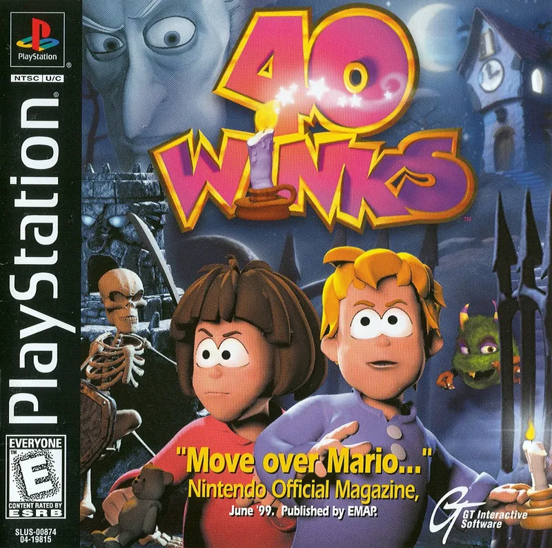 40 Winks cover art for Sony Playstation