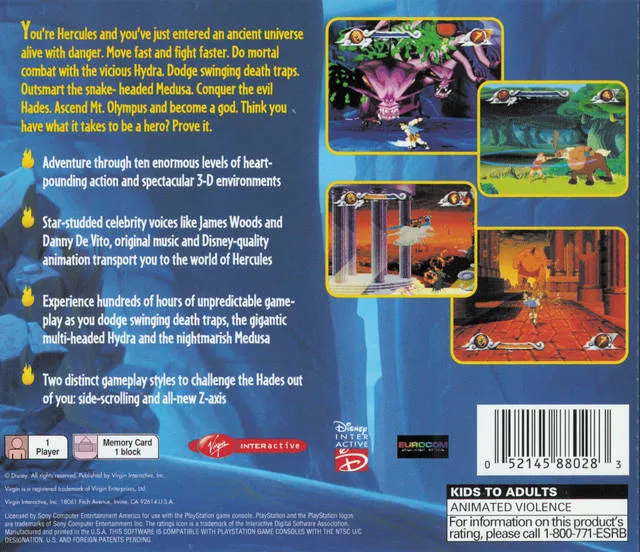 Hercules Action Game box back