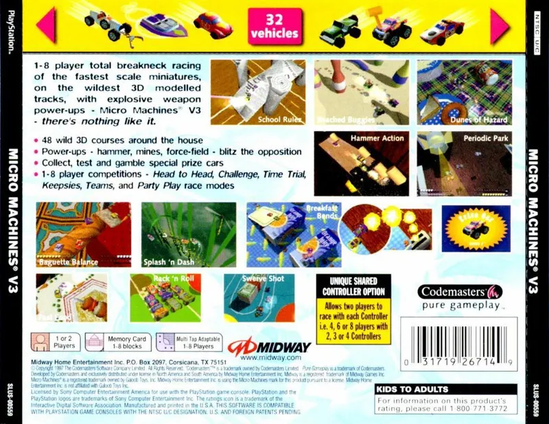 Micro Machines V3 box back