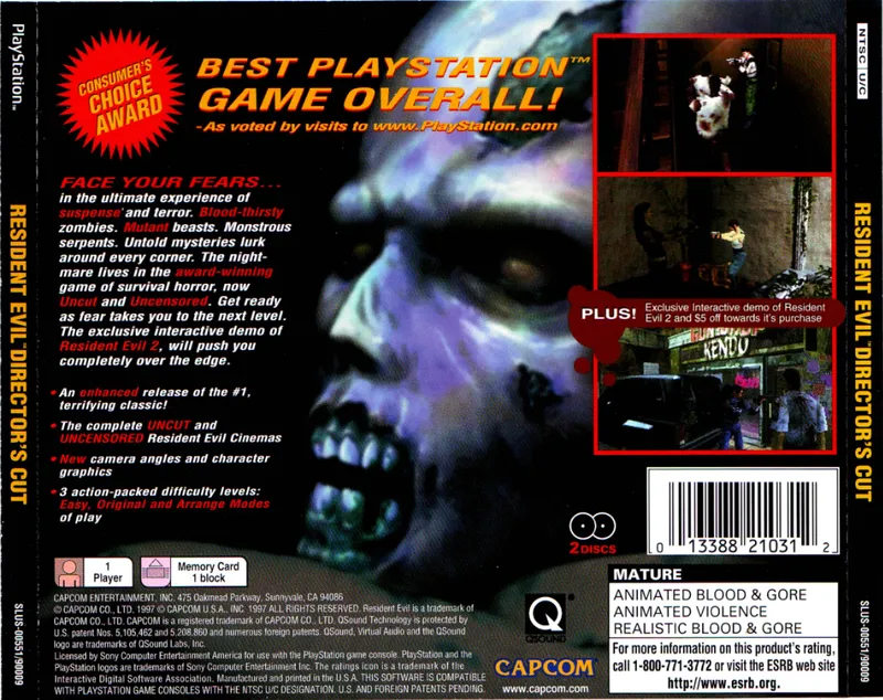 Resident Evil: Director's Cut box back