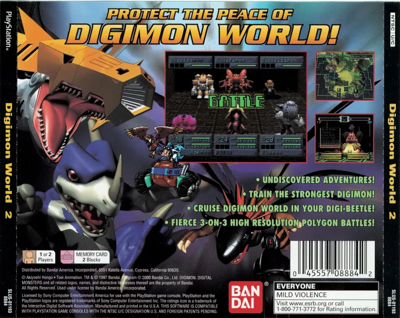Digimon World 2 box back
