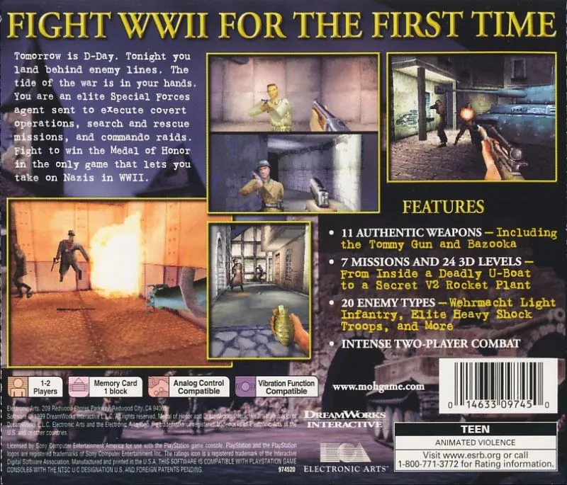 Medal of Honor box back