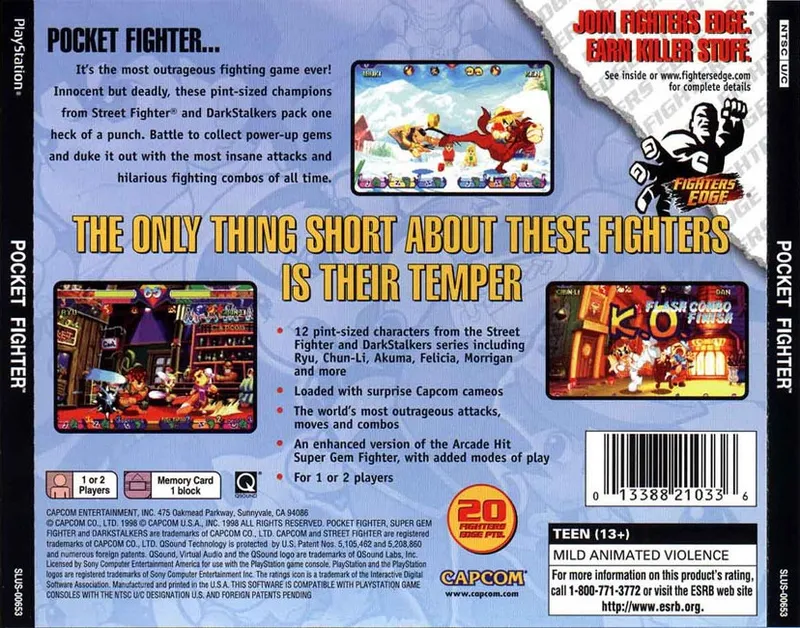 Pocket Fighter box back