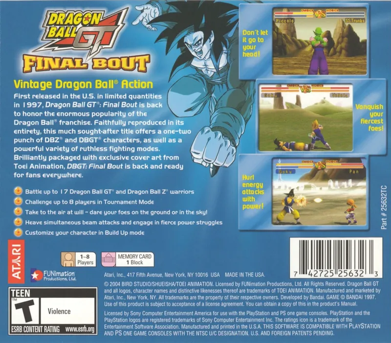 Dragon Ball GT: Final Bout box back