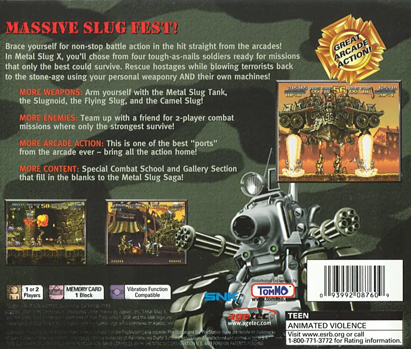 Metal Slug X box back