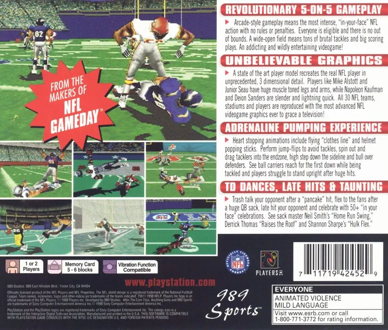 NFL Xtreme box back