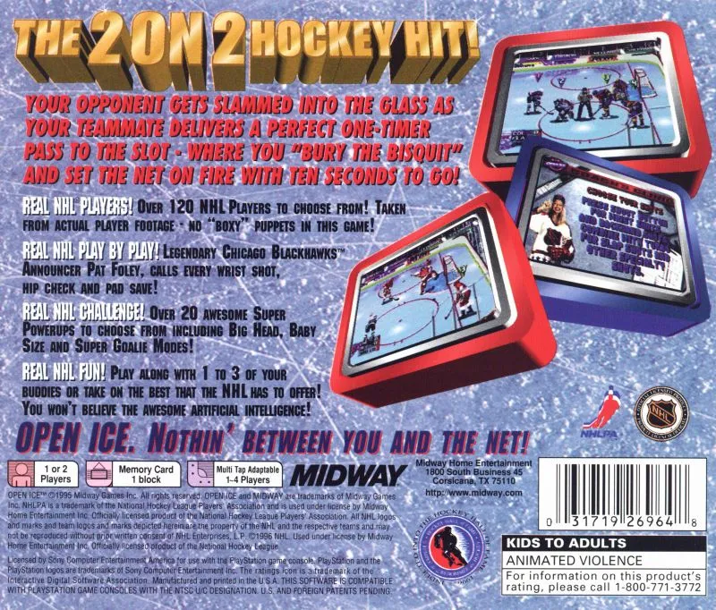 NHL Open Ice: 2 on 2 Challenge box back