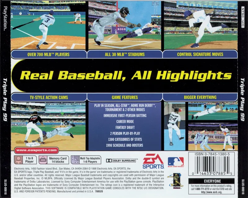 Triple Play 99 box back