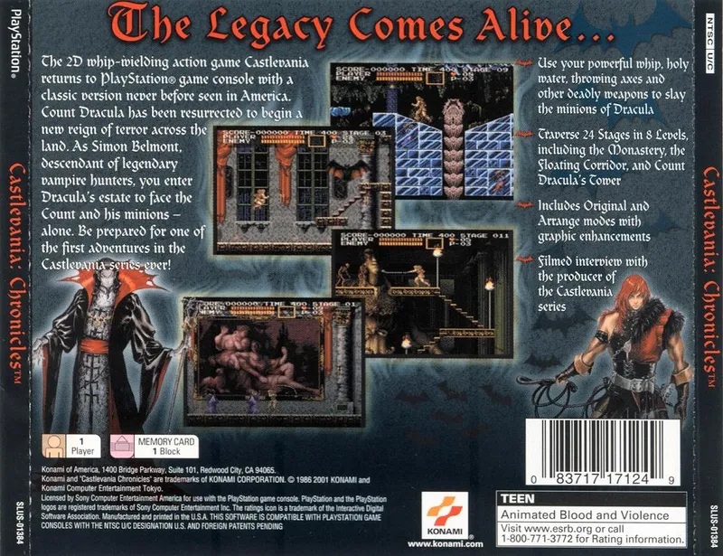 Castlevania Chronicles box back