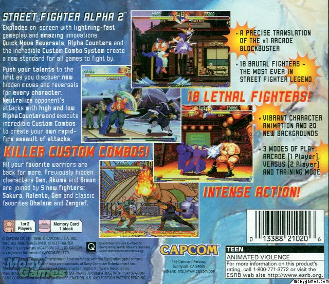 Street Fighter Alpha 2 box back