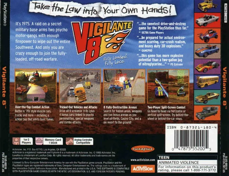 Vigilante 8 box back
