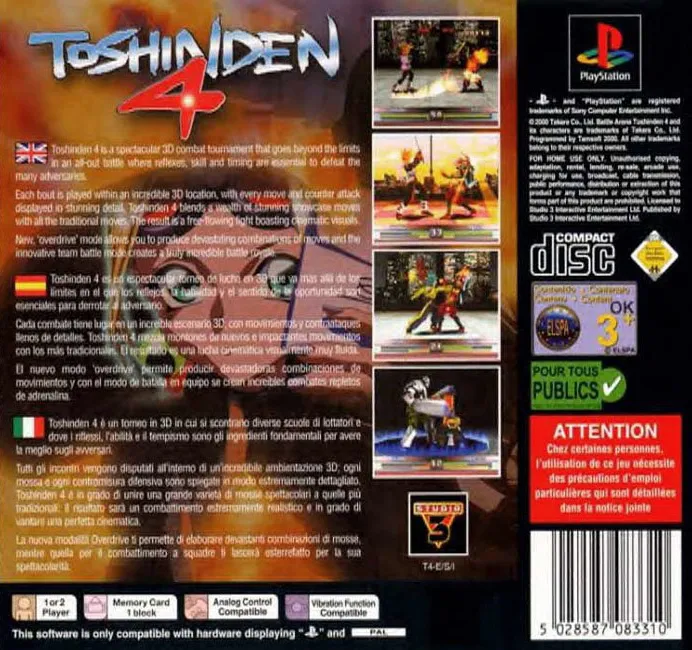 Toshinden 4 box back