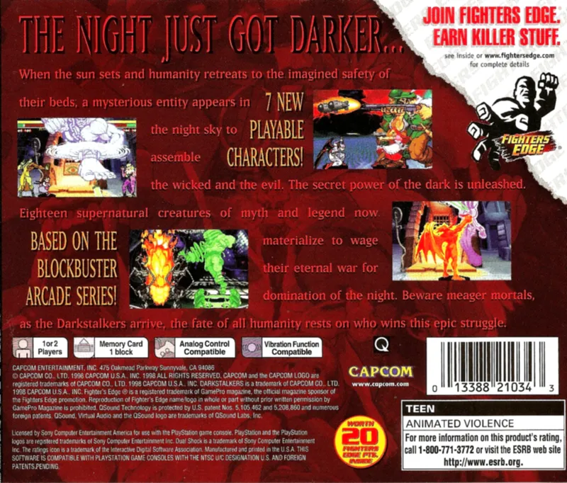 Darkstalkers 3 box back