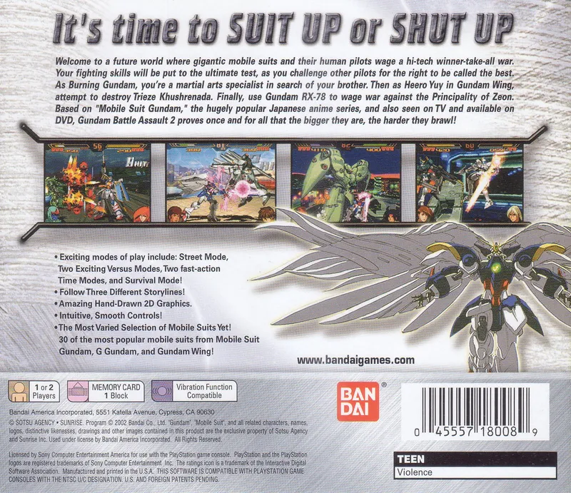 Gundam Battle Assault 2 box back