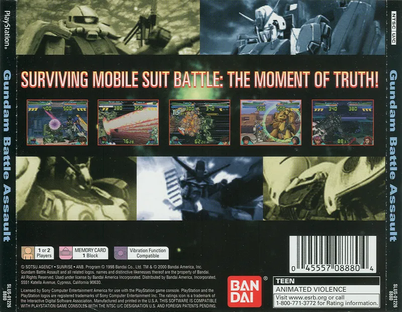 Gundam Battle Assault box back