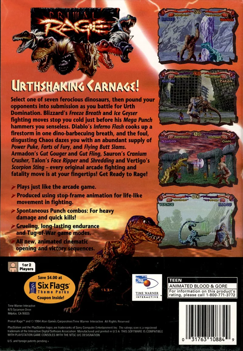 Primal Rage box back