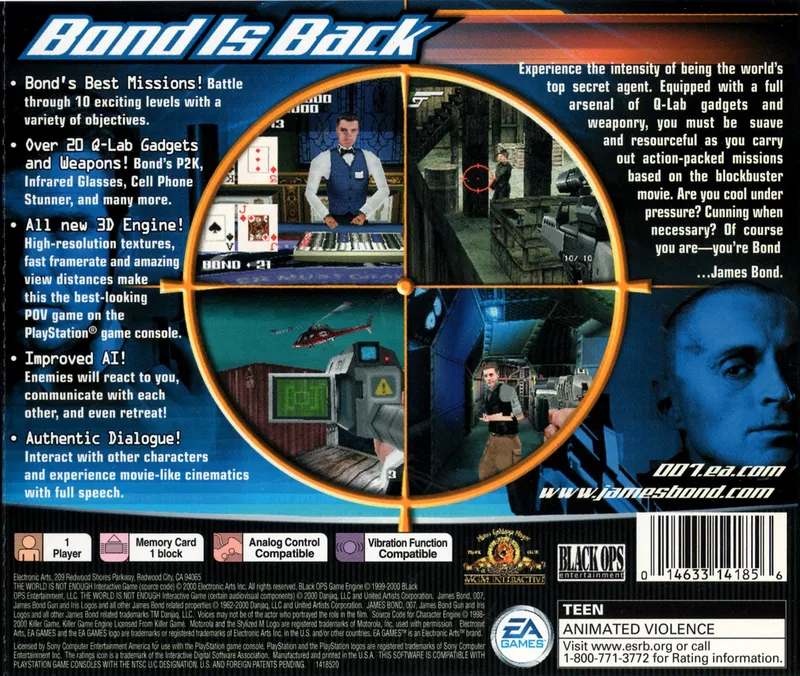 007: The World Is Not Enough box back
