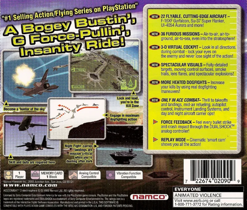 Ace Combat 3: Electrosphere box back