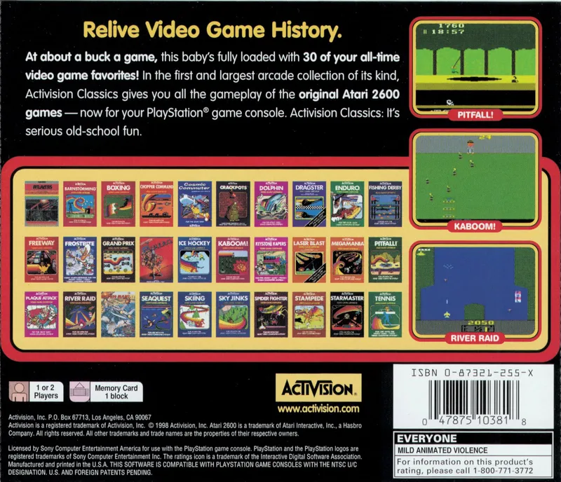 Activision Classics box back