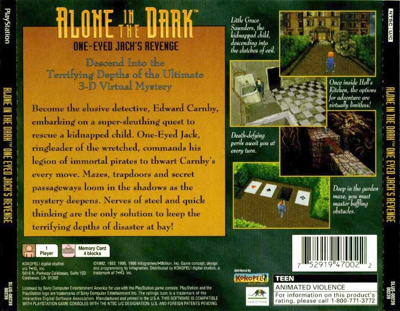 Alone in the Dark: One-Eyed Jack's Revenge box back