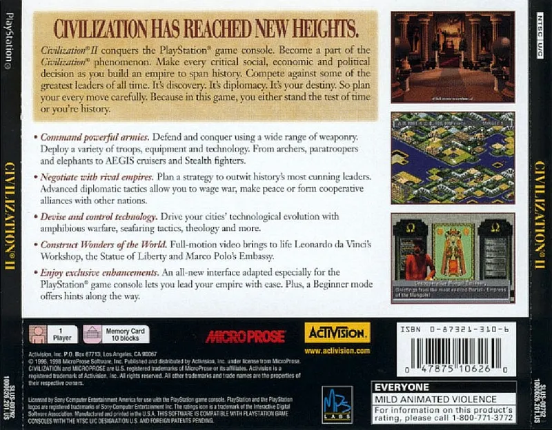 Civilization II box back