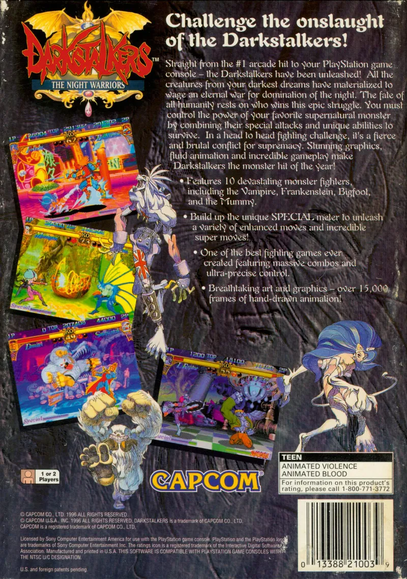 Darkstalkers: The Night Warriors box back