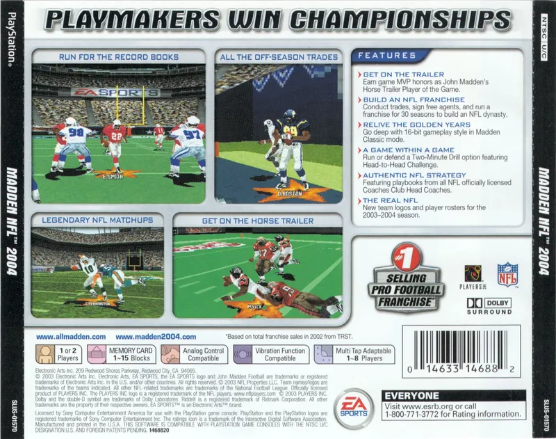 Madden NFL 2004 box back