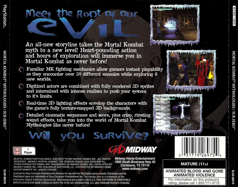 Mortal Kombat Mythologies: Sub-Zero box back