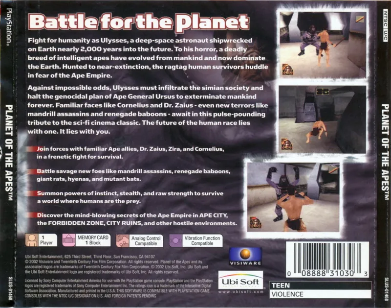 Planet of the Apes box back
