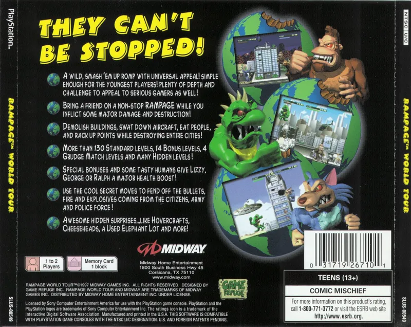 Rampage World Tour box back