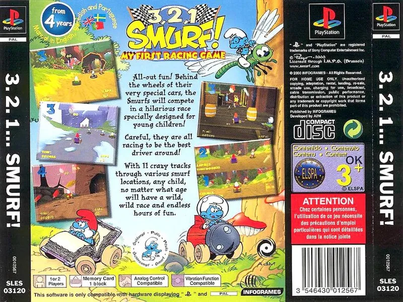 Smurf Racer box back