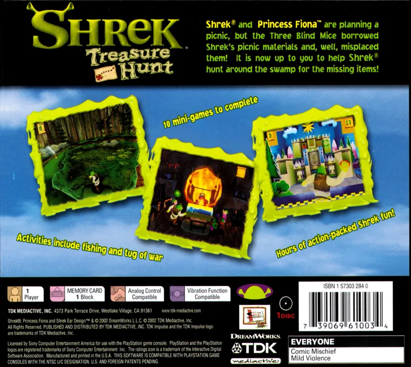 Shrek: Treasure Hunt box back