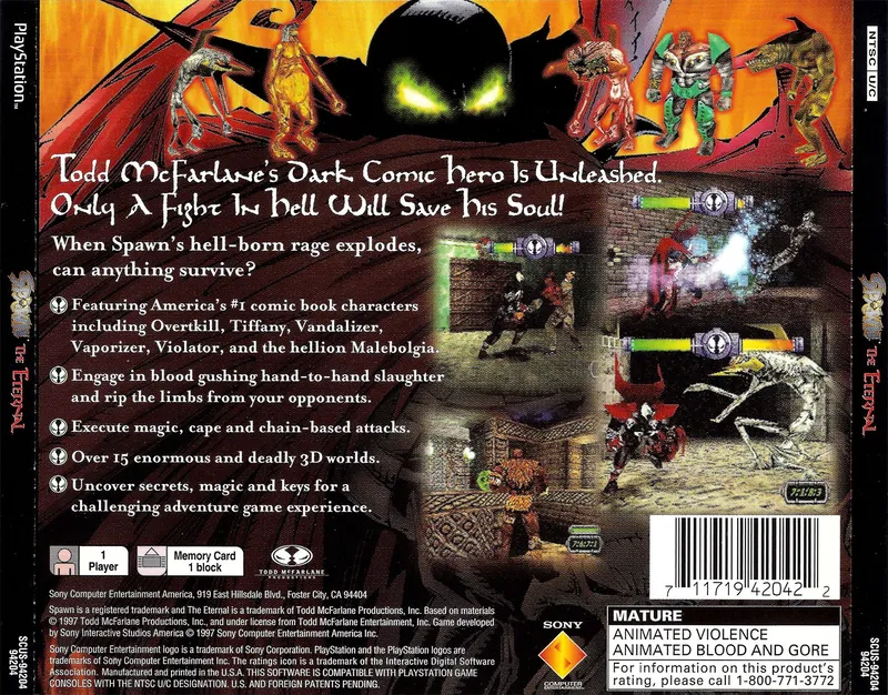 Spawn: The Eternal box back