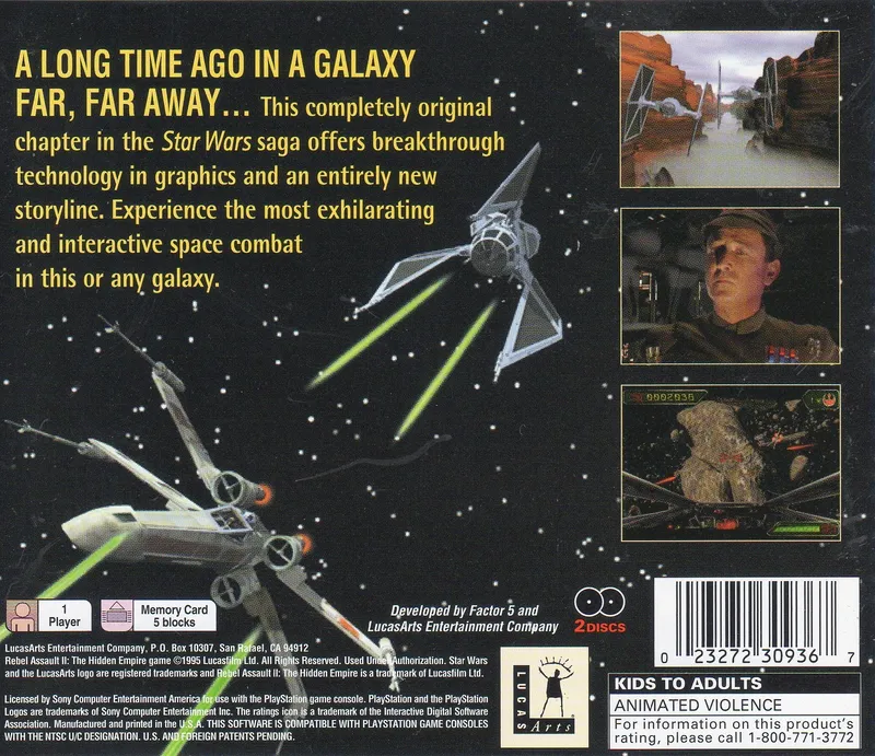 Star Wars: Rebel Assault II: The Hidden Empire box back
