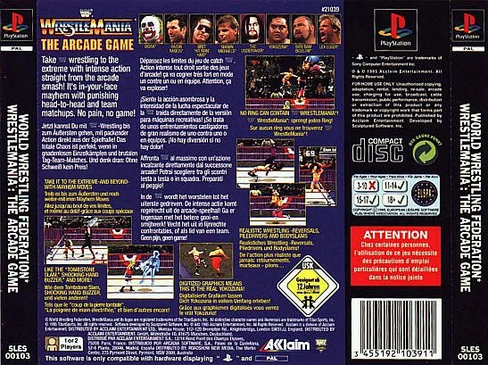 WWF WrestleMania: The Arcade Game box back